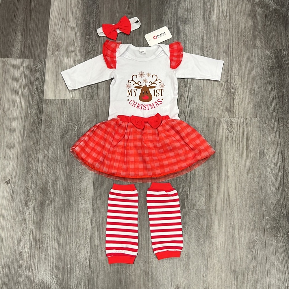 NWT-PatPat Holiday outfit, size 0-3 month